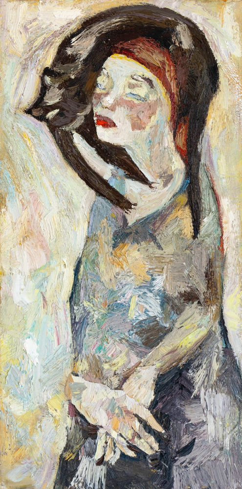 "Lingering" by Doina Mindrean - oil on canvas, artist framed