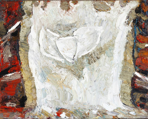 "Falling Bird" by Doina Mindrean - oil on canvas, artist framed