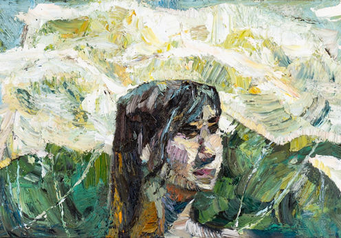 "Lica" by Doina Mindrean - oil on canvas, artist framed