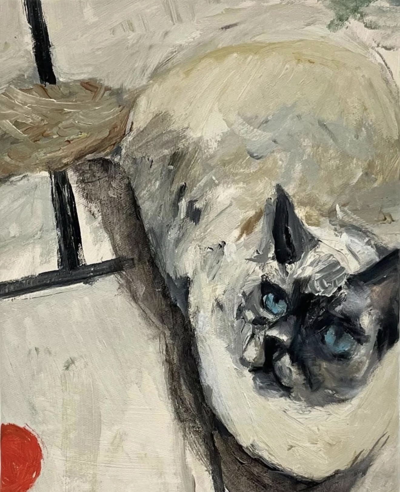 "Evarist in tuin" by artist - acrylic on canvas