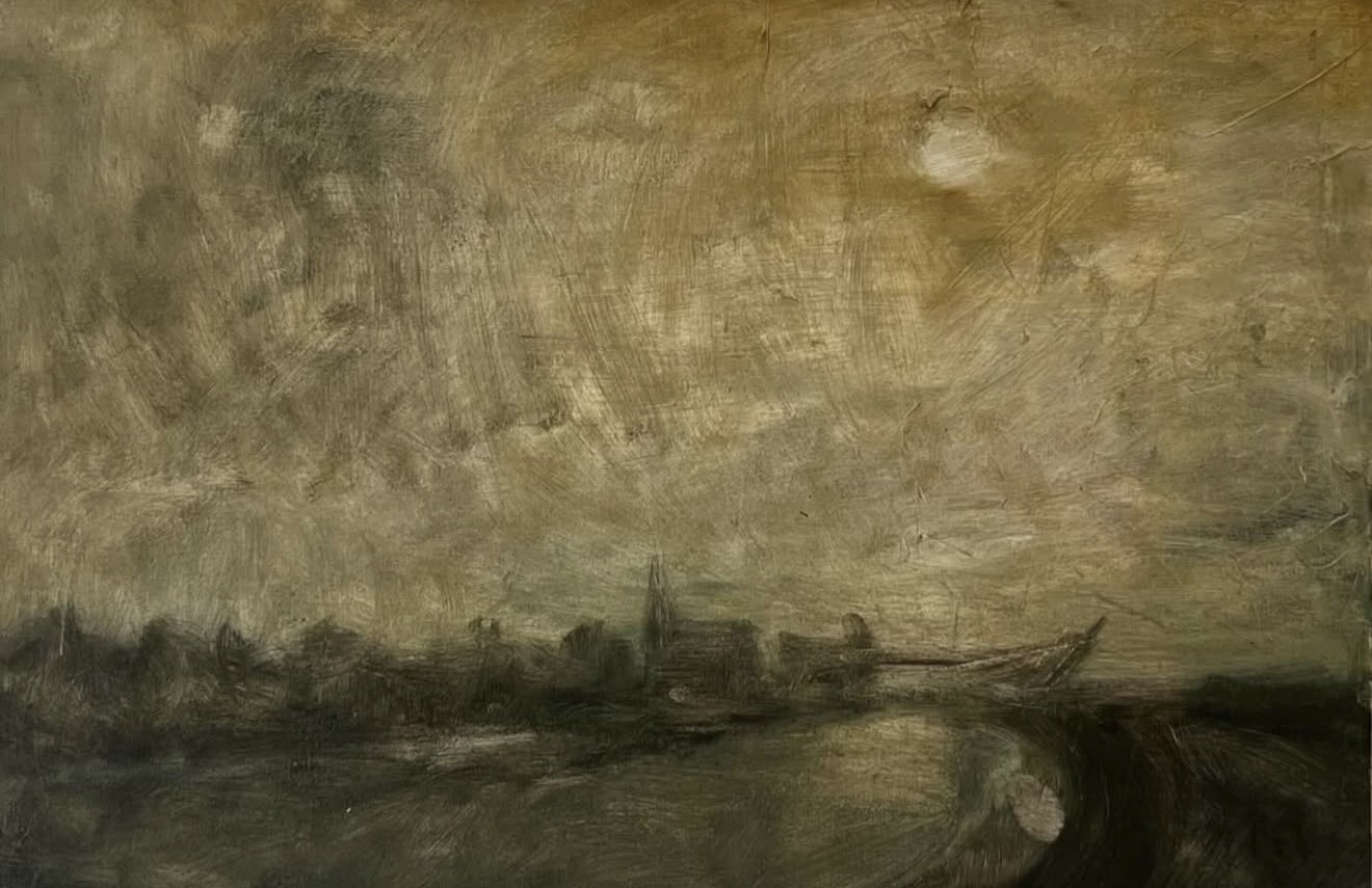 "De dijken van Wetteren" by artist - oil on panel