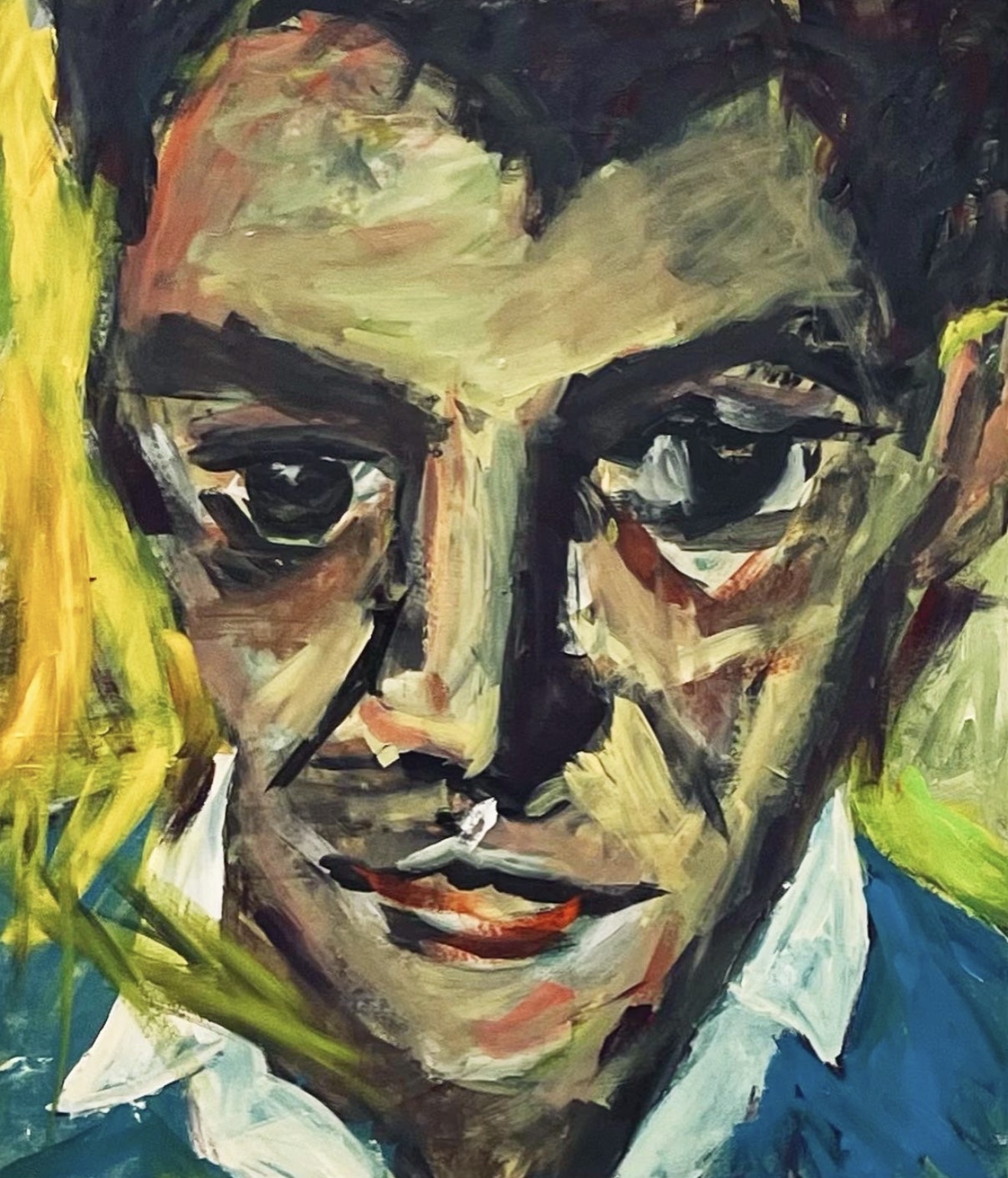 "Jan met de pet" by artist - acrylic on canvas