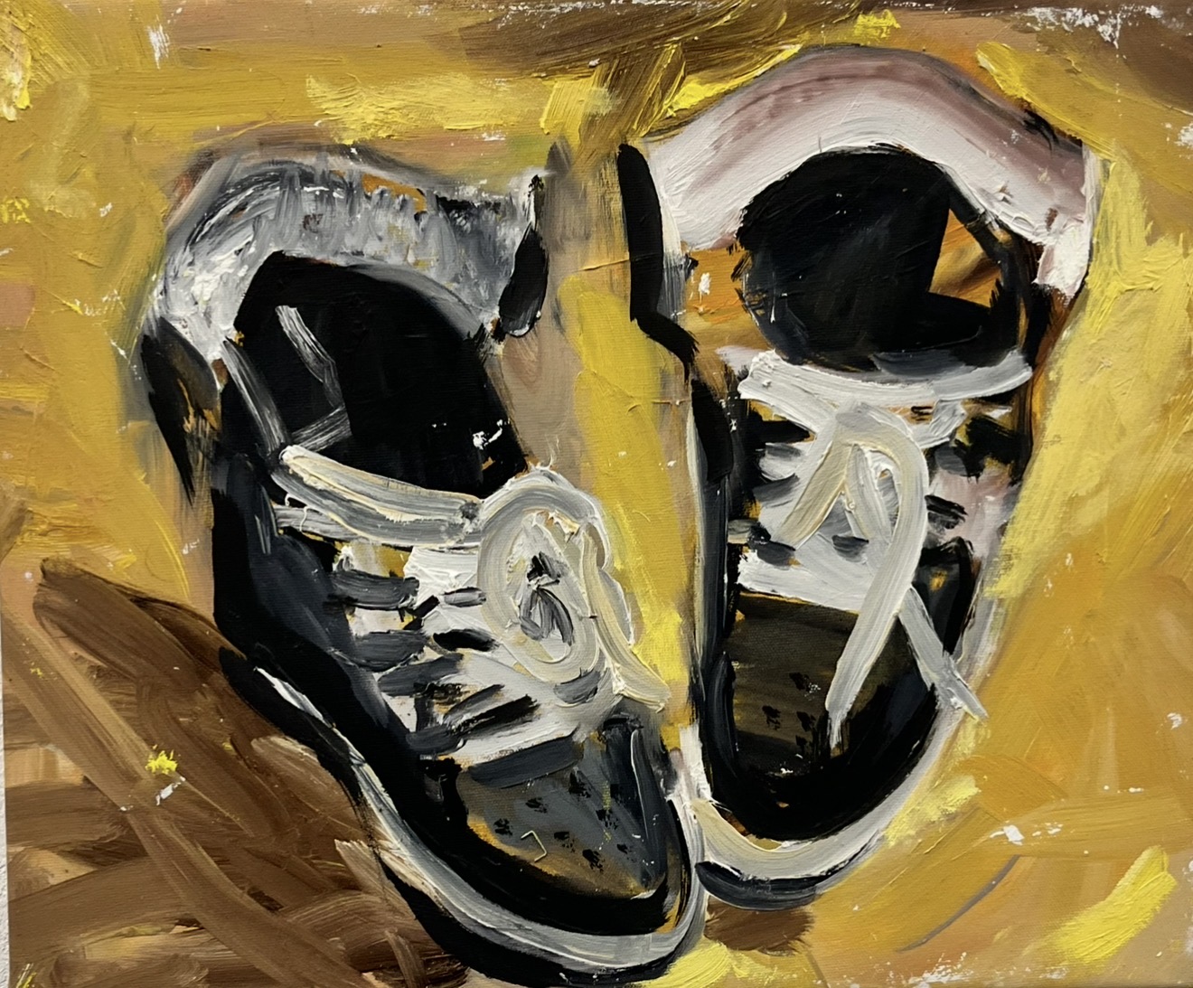 "Schoenen in atelier" by artist - oil on canvas