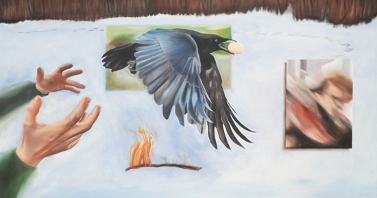 "So Much Grip On Nothing At All" - oil on canvas artwork by Emile Desweemer, 2026