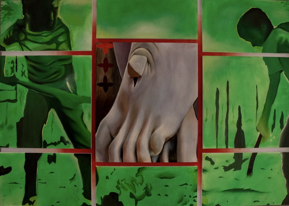 "Neither Eb Nor Flow" - oil on panel artwork by Emile Desweemer, 2026