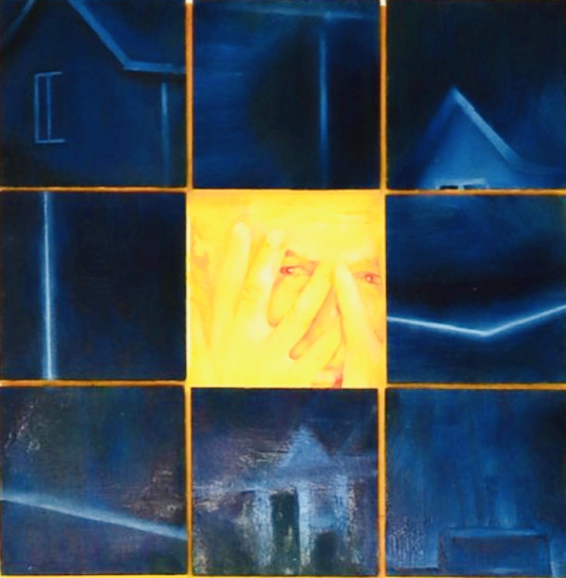 "Dragged Into A:M" - oil on panel artwork by Emile Desweemer, 2026