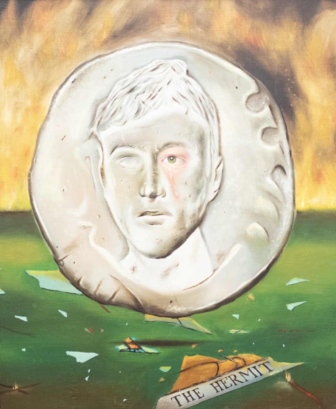 "Other Side Of The Coin" - oil on panel artwork by Emile Desweemer, 2026