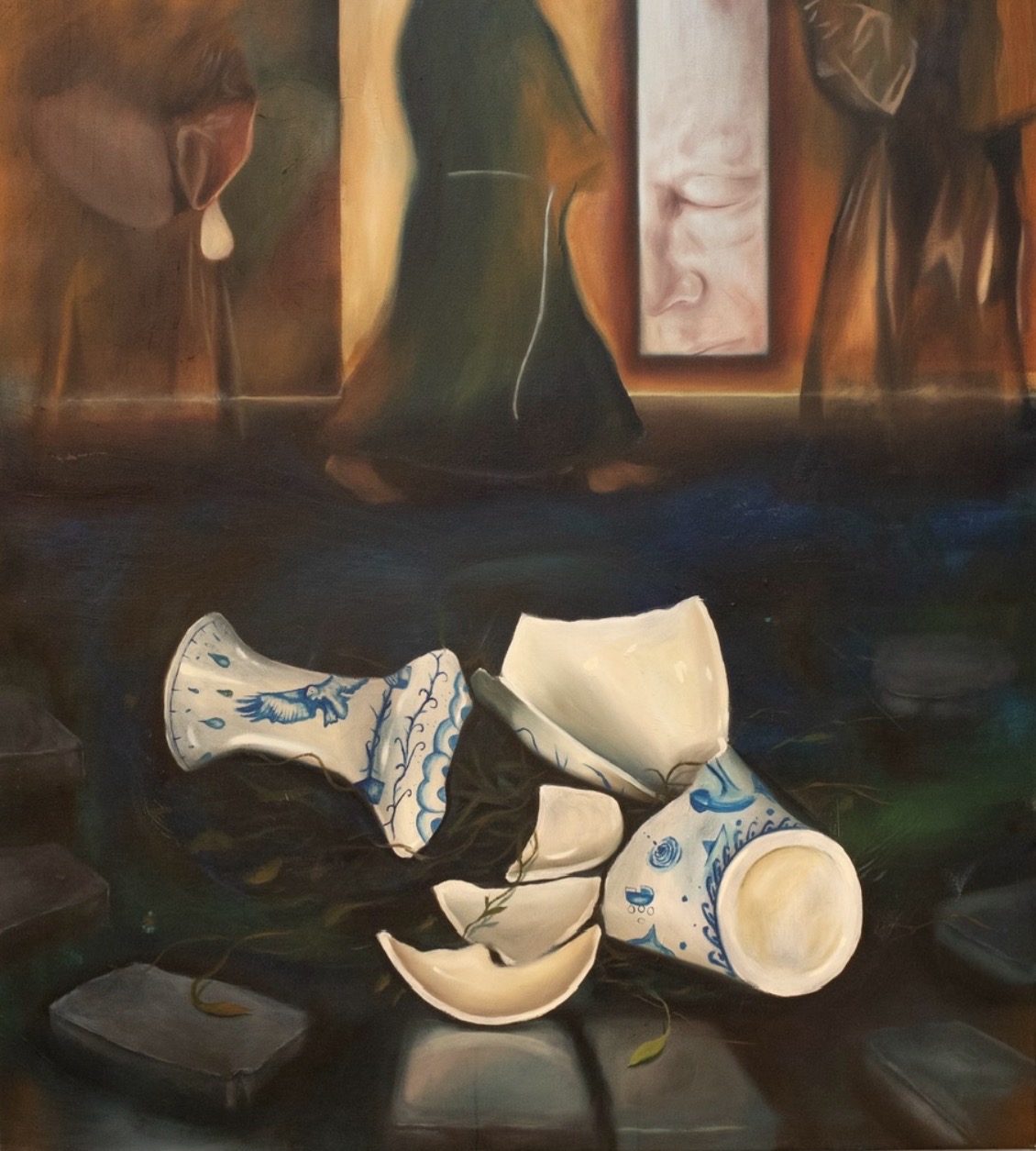 "Broken Beyond Repair" - oil on canvas artwork by Emile Desweemer, 2026